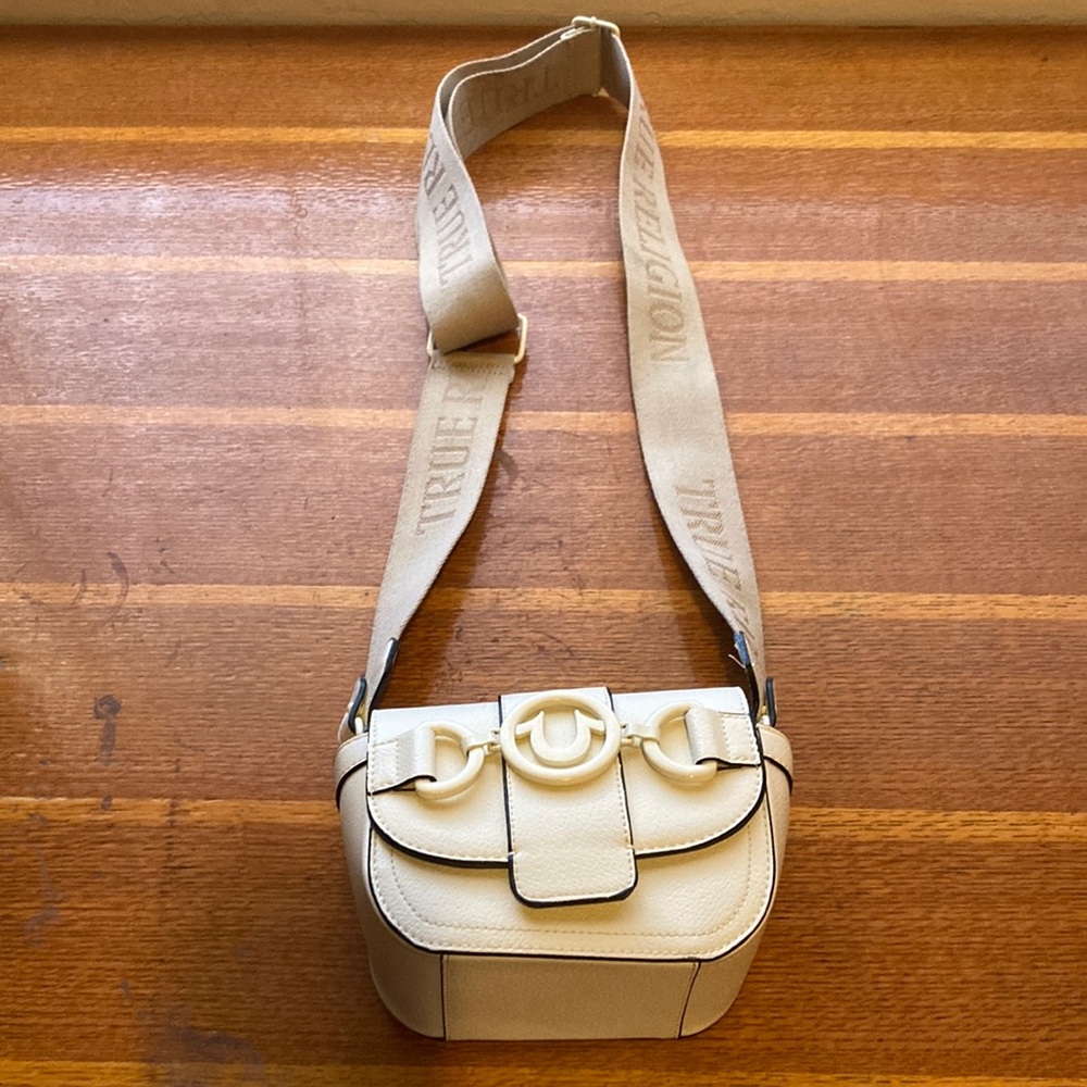 True Religion Beige Crossbody Bag in Good Condition